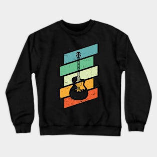 Vintage Style Auditorium Style Acoustic Guitar Retro Colors Crewneck Sweatshirt